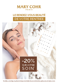 Le Rendez-vous Beaut&eacute; de votre rentr&eacute;e !
-20% sur votre soin